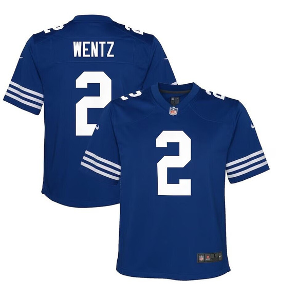 Carson Wentz Indianapolis Colts Nike Youth M Alternate Game Jersey Royal 10/12 - Picture 1 of 1